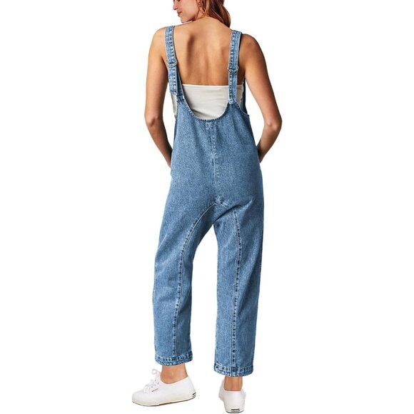 Dresses & Skirts - GREAIDEA High Roller Denim Jumpsuits for Women Casual Sleeveless Loose Baggy